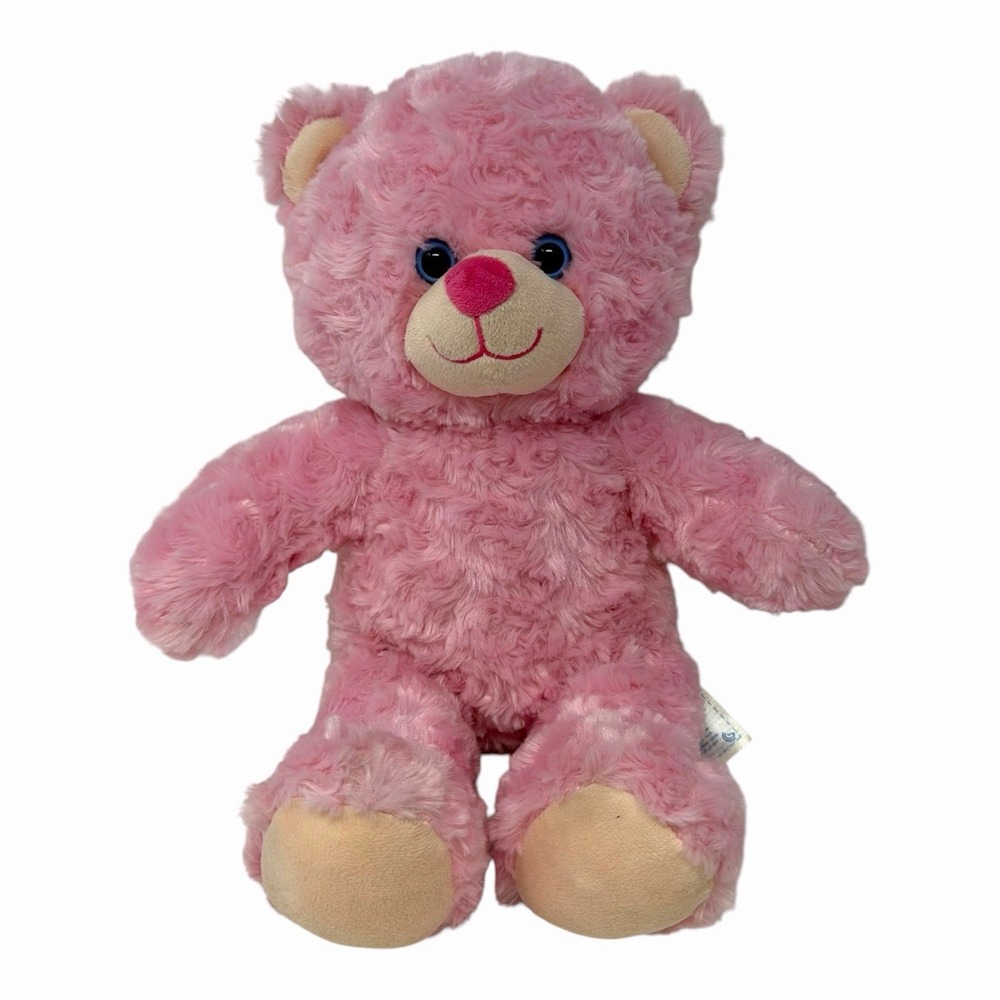 Build A Bear Pink Rose Swirl Teddy Bear Plush Stuffed Animal Blue Eyes 16 inch